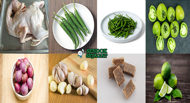 Bahan bebek cabe ijo bebek kampung lombok hijau cabe rawit tomat hijau terasi bawang putih kemiri