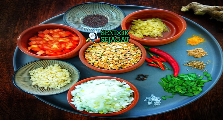 Bahan dal bhat lentil kuning tomat bawang jahe kunyit jintan cabe daun kari sayur campur