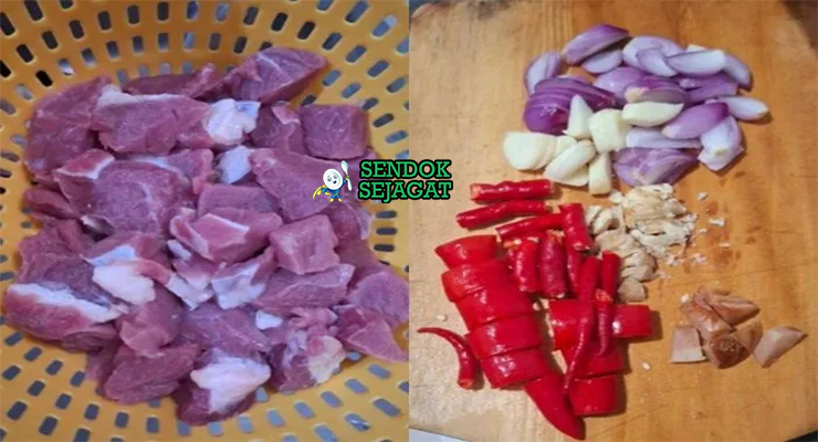 Bahan krengsengan daging sapi kecap manis petis udang cabe rawit bawang merah lengkuas serai