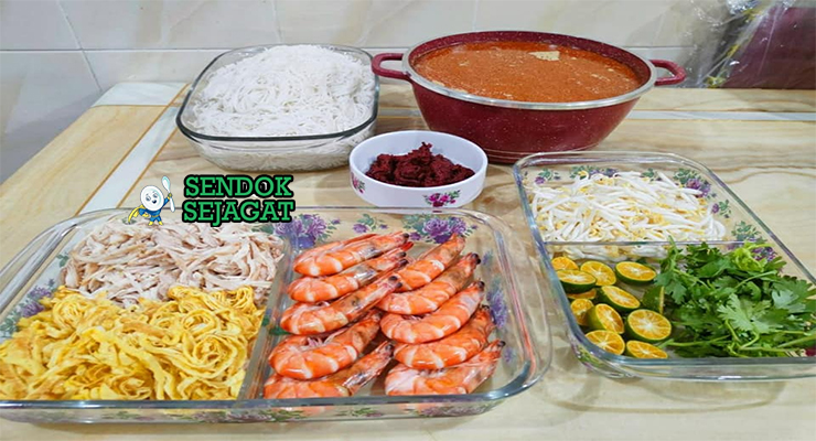 Bahan laksa betawi santan udang ayam mie kuning kunyit jahe serai daun jeruk tauge emping