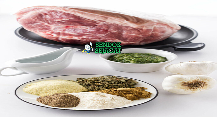 Bahan lechon puerto rico babi utuh adobo mojado oregano ají dulce sour orange annatto garam kasar