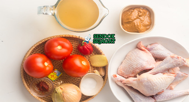 Bahan nkatenkwan kacang tanah ayam scotch bonnet garden egg tomat peanut butter homemade