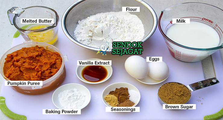 Bahan pumpkin pancakes canned pumpkin puree buttermilk flour egg pumpkin spice cinnamon butter