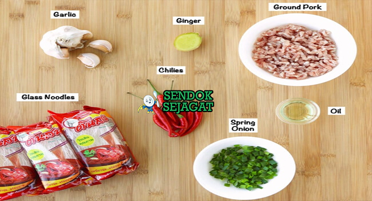 Bahan ants climbing a tree mie kaca doubanjiang daging babi giling douchi lada Sichuan shaoxing wine