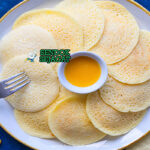 Baghrir pancake semolina berlubang ribuan golden madu butter meleleh almond panggang mint tea