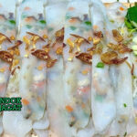 Bánh Cuốn gulung transparan isi daging babi jamur telur cha lua bawang goreng daun bawang nuoc cham