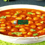 Chana Masala kari kacang garbanzo merah pekat tomat rempah garam masala naan roti ketumbar