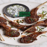 Lamb Cutlets with Rosemary panggang golden rosemary garlic lemon mint jelly roasted potato salad