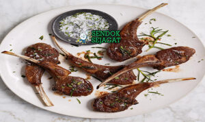 Lamb Cutlets with Rosemary panggang golden rosemary garlic lemon mint jelly roasted potato salad