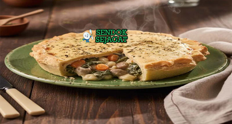 Mushroom and Spinach Pie puff pastry golden flaky filling jamur spinach cream cheese mashed potato peas