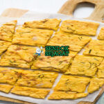 Potato and Rosemary Flatbread golden crispy kentang iris rosemary sea salt olive oil parmesan potong kotak