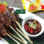 Sate Buntel kambing giling buntel lemak garing sambal kecap bawang merah jeruk nipis nasi acar