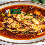 Sichuan Boiled Fish ikan fillet kuah merah ma la mendidih tauge daun bawang bawang goreng chili oil