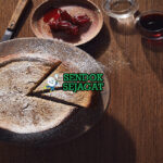 Wattle Seed Latte Cheesecake slice tinggi Anzac base cream cheese latte wattle seed dust damper cream