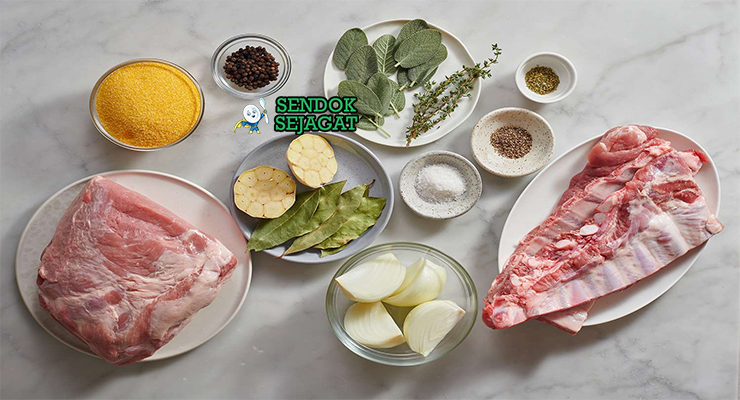 Bahan scrapple pork offal cornmeal sage black pepper onion garlic bacon egg hash brown