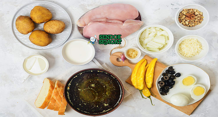 Bahan aji de gallina ayam kampung tuna cabai amarillo roti tawar susu keju parmesan bawang putih lemon