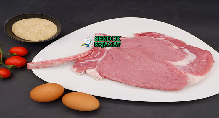 Bahan cotoletta alla milanese daging sapi T-bone tepung roti telur butter minyak zaitun lemon garam lada