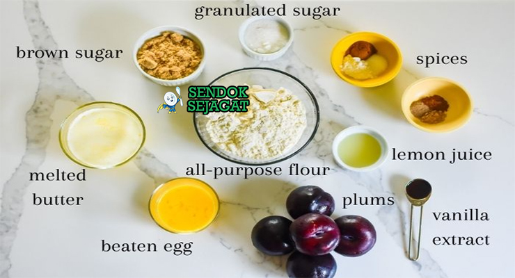 Bahan davidson's plum apple crumble apel Granny Smith davidson's plum oat butter gula kayu manis vanilla