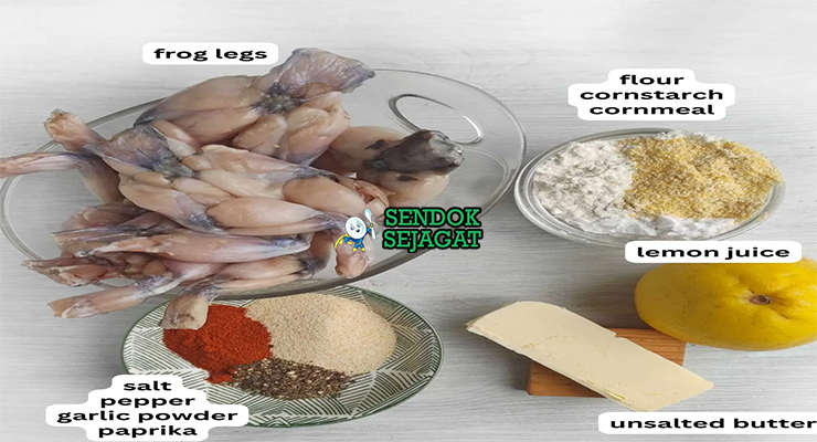 Bahan frog legs paha katak buttermilk Cajun seasoning cornmeal hot sauce lemon garlic