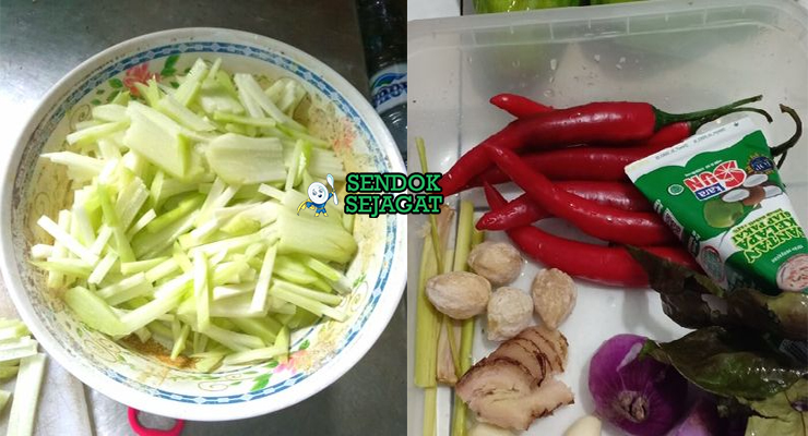 Bahan sambal goreng labu siam labu siam segar santan cabe merah bawang kunyit lengkuas serai daun jeruk