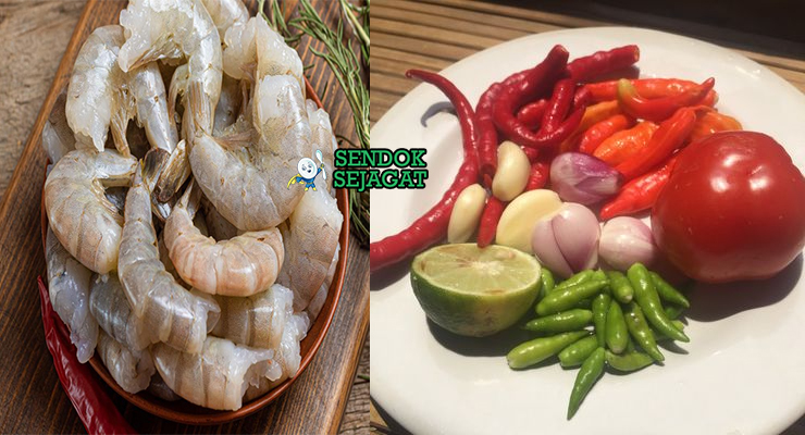 Bahan sambal goreng udang udang segar santan kunyit lengkuas serai daun jeruk cabe merah bawang