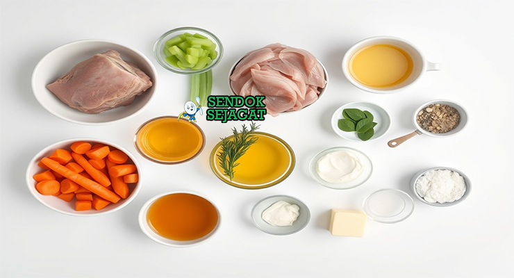 Bahan blanquette de veau veal shoulder crème fraîche pearl onion mushroom carrot thyme butter flour