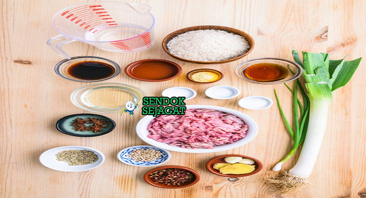 Bahan claypot rice nasi jasmine lap cheong shiitake kecap manis dark soy oyster sauce gula