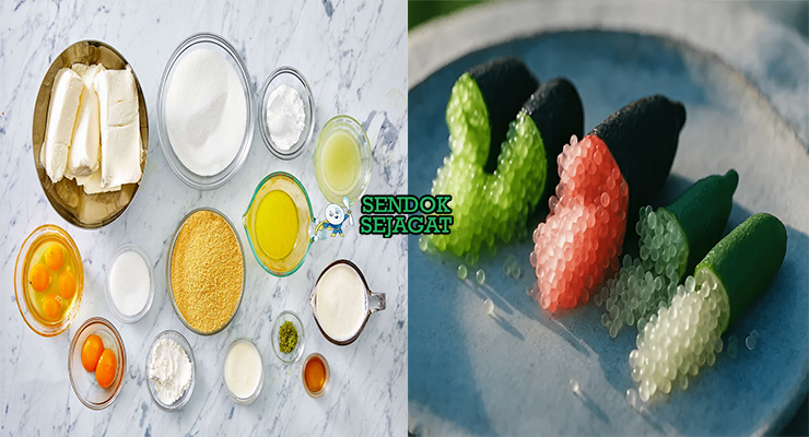 Bahan finger lime cheesecake cream cheese ladyfinger finger lime caviar mascarpone kopi whipping cream