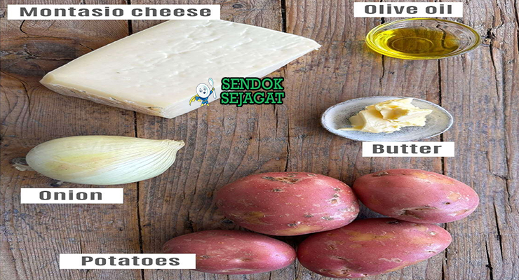 Bahan frico keju Montasio parut kentang (opsional) lardo sage rosemary minyak zaitun
