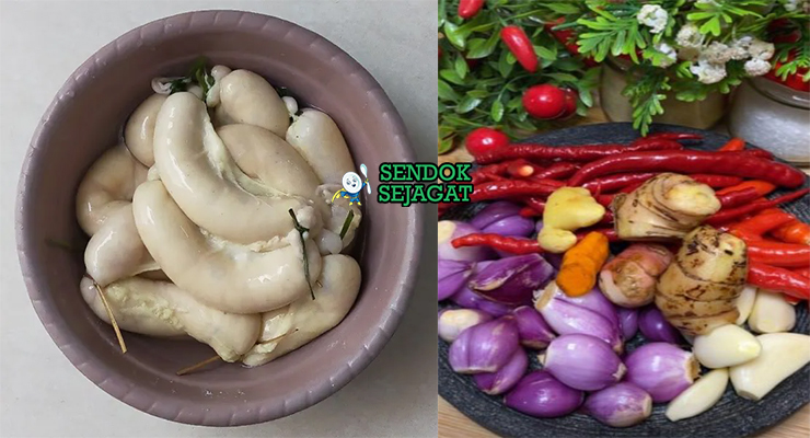 Bahan gulai tambunsu usus sapi telur tahu santan kunyit lengkuas serai daun jeruk cabe merah