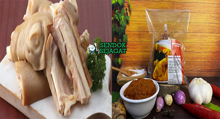 Bahan gulai tunjang kikil sapi santan kunyit lengkuas serai daun jeruk cabe hijau bawang