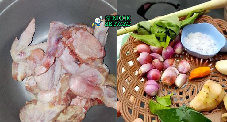 Bahan kalio ayam ayam kampung santan kunyit lengkuas serai daun jeruk cabe merah bawang