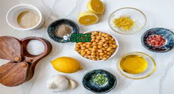 Bahan lemon myrtle hummus chickpea tahini lemon myrtle powder garlic olive oil macadamia nuts