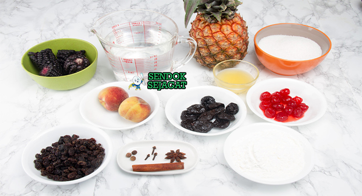 Bahan mazamorra morada maiz morado kulit nanas cloves cinnamon dried fruits Peru