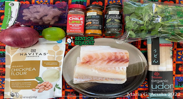 Bahan mohinga ikan patin lemongrass jahe kunyit fish sauce mie bihun calamansi cabe bawang putih