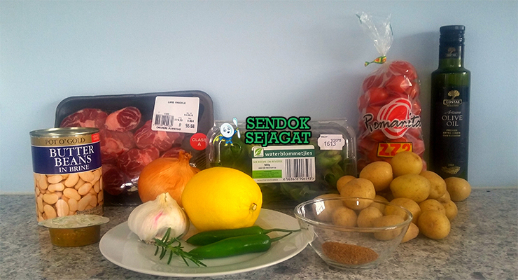 Bahan waterblommetjie bredie waterblommetjies segar daging domba onion garlic lemon nutmeg thyme