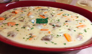 Blanquette de Veau Creamy Gurih Khas Prancis Blanquette de Veau kuah krim putih velvet veal empuk pearl onion mushroom carrot mashed potato baguette