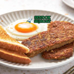 Cincinnati Goetta patty goreng golden garing oats daging telur mata sapi rye toast hash brown coffee