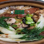 Claypot Rice nasi kerak renyah lap cheong sausage shiitake saus kecap telur setengah matang Hong Kong