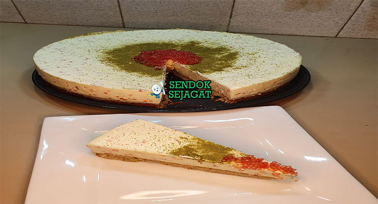Finger Lime Cheesecake cream cheese lembut topping caviar lime pearl pistachio kurma piring Australia