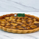 Macadamia and Honey Tart topping macadamia golden custard madu whipped cream piring Australia