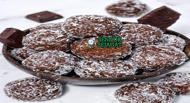 Rum Balls khas Australia, bola cokelat krim rum manis gurih taburan kelapa parut, disajikan dingin sebagai camilan Natal autentik