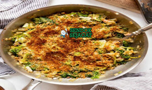 Utica Greens escarole hijau tumis bacon pepperoncini breadcrumbs cheese gratin golden chicken riggies