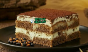 Wattleseed Tiramisu lapisan ladyfinger mascarpone wattleseed roasted cokelat parut wijen tabur piring Australia