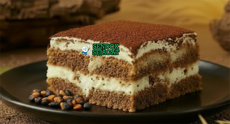 Wattleseed Tiramisu lapisan ladyfinger mascarpone wattleseed roasted cokelat parut wijen tabur piring Australia