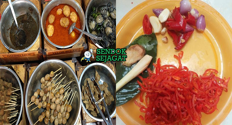 Bahan-bahan resep Nasi Jamblang termasuk beras, daun jati, tempe, ayam, telur puyuh, cumi, paru, tahu, dan kecap siap dimasak