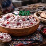 Akutaq Siap Sajian dengan Tekstur Ringan Menggoda Akutaq khas Alaska dengan campuran lemak kocok dan berry liar berwarna cerah, disajikan dingin di mangkuk kecil ala tradisi Inuit