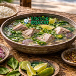 Garudhiya Siap Sajian dengan Kuah Segar Menggoda Garudhiya khas Maladewa dengan kuah bening berisi tuna suwir, bawang, cabai hijau, dan daun pandan, disajikan hangat di mangkuk putih bersama roshi tipis