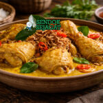 Kari Ayam Medan khas Sumatera dengan ayam empuk, kuah santan kental kuning, tampak gurih hangat menggugah selera