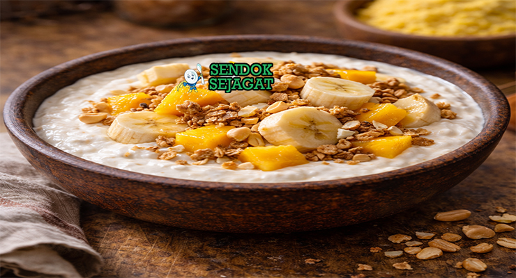 Madila khas Botswana yogurt asam creamy putih segar di gelas, tampak menyegarkan gurih menggugah selera